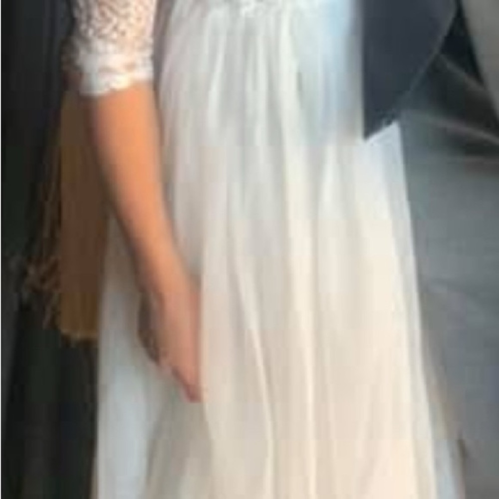 Delicate White Lace flower girl Dress - Picture 7 of 7